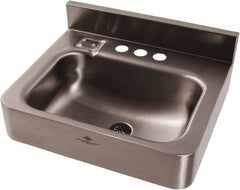 Acorn Engineering - 9-1/2" Long x 14-1/2" Wide Inside, 1 Compartment, Grade 304 Stainless Steel Lavatory Sink-Wall Hung - 16 Gauge, 15" Long x 18" Wide x 7" High Outside, 6" Deep - A1 Tooling