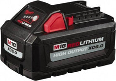 Milwaukee Tool - 18 Volt Lithium-Ion Power Tool Battery - 6 Ahr Capacity, 1 hr Charge Time, Series M18 RED - A1 Tooling