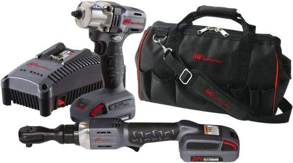 Ingersoll-Rand - 20 Volt Cordless Tool Combination Kit - Includes 3/8" Ratchet & 3/8" Square Drive Impact Wrench, Lithium-Ion Battery Included - A1 Tooling