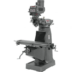 Jet - 9" Table Width x 49" Table Length, Variable Speed Pulley Control, 3 Phase Knee Milling Machine - R8 Spindle Taper, 3 hp - A1 Tooling