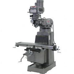 Jet - 10" Table Width x 50" Table Length, Variable Speed Pulley Control, 3 Phase Knee Milling Machine - R8 Spindle Taper, 3 hp - A1 Tooling