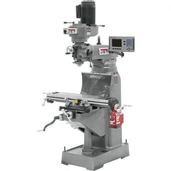 Jet - 7-7/8" Table Width x 35-3/4" Table Length, Variable Speed Pulley Control, 3 Phase Knee Milling Machine - R8 Spindle Taper, 1-1/2 hp - A1 Tooling