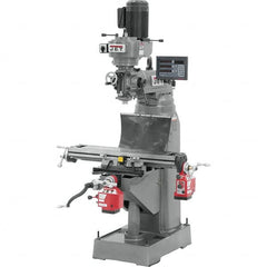 Jet - 7-7/8" Table Width x 35-3/4" Table Length, Variable Speed Pulley Control, 1 Phase Knee Milling Machine - R8 Spindle Taper, 1-1/2 hp - A1 Tooling