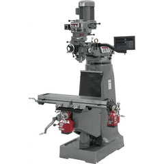 Jet - 9" Table Width x 42" Table Length, Variable Speed Pulley Control, 1 Phase Knee Milling Machine - R8 Spindle Taper, 2 hp - A1 Tooling