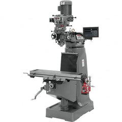 Jet - 9" Table Width x 42" Table Length, Variable Speed Pulley Control, 3 Phase Knee Milling Machine - R8 Spindle Taper, 2 hp - A1 Tooling