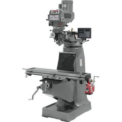 Jet - 9" Table Width x 49" Table Length, Variable Speed Pulley Control, 3 Phase Knee Milling Machine - R8 Spindle Taper, 3 hp - A1 Tooling