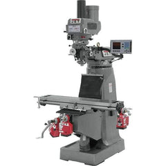 Jet - 9" Table Width x 49" Table Length, Variable Speed Pulley Control, 3 Phase Knee Milling Machine - R8 Spindle Taper, 3 hp - A1 Tooling