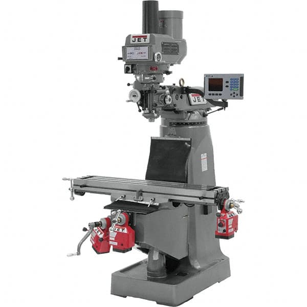 Jet - 9" Table Width x 49" Table Length, Variable Speed Pulley Control, 3 Phase Knee Milling Machine - R8 Spindle Taper, 3 hp - A1 Tooling