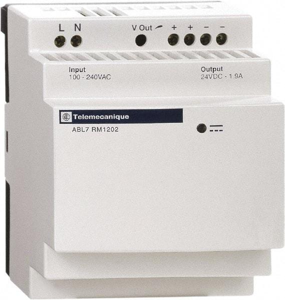 Schneider Electric - 60 Watt, 2.50 Amp, 200 to 240 VAC Input, 24 VDC Output, DIN Rail, Panel Power Supply - Screw Connection, 60mm Wide x 59mm Deep x 100mm High, 84-100% Efficiency, Green LED Output - A1 Tooling