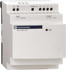 Schneider Electric - 60 Watt, 2.50 Amp, 200 to 240 VAC Input, 24 VDC Output, DIN Rail, Panel Power Supply - Screw Connection, 60mm Wide x 59mm Deep x 100mm High, 84-100% Efficiency, Green LED Output - A1 Tooling