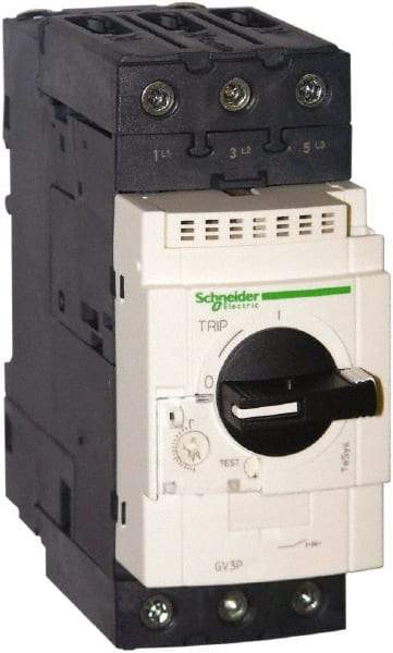 Schneider Electric - 50 Amp, 690 VAC at 50/60 Hz, 3 Pole, Bolt On, Clip Motor Circuit Breaker - Thermal Magnetic Trip, Multiple Breaking Capacity Ratings, 136mm Deep x 132mm High x 55mm Wide - A1 Tooling