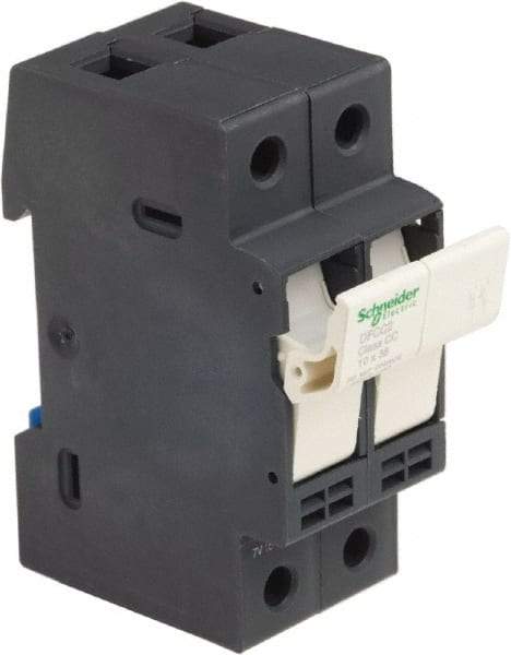 Schneider Electric - 2 Pole, 600 Volt, 30 Amp, DIN Rail Mount Fuse Holder - Compatible with CC Class, 35mm Wide Fuse - A1 Tooling