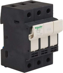 Schneider Electric - 3 Pole, 600 Volt, 32 Amp, DIN Rail Mount Fuse Holder - Compatible with 38mm Long x 52mm Wide and 10mm Diameter Fuse - A1 Tooling