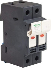 Schneider Electric - 2 Pole, 600 Volt, 32 Amp, DIN Rail Mount Fuse Holder - Compatible with AM,GG Class, 38mm Long x 35mm Wide and 10mm Diameter Fuse - A1 Tooling