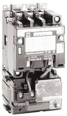 Square D - 24 Coil VAC at 60 Hz, 27 Amp, NEMA Size 1, Nonreversible Open Enclosure NEMA Motor Starter - 3 Phase hp: 10 at 460 VAC, 10 at 575 VAC, 7-1/2 at 200 VAC, 7-1/2 at 230 VAC - A1 Tooling