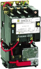 Square D - 110 Coil VAC at 50 Hz, 120 Coil VAC at 60 Hz, 9 Amp, Nonreversible Open Enclosure NEMA Motor Starter - 3 Phase hp: 1-1/2 at 200 VAC, 1-1/2 at 230 VAC, 2 at 460 VAC, 2 at 575 VAC - A1 Tooling