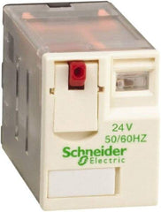 Schneider Electric - 750 VA Power Rating, Electromechanical Plug-in General Purpose Relay - 1 Amp at 250 VAC & 28 VDC, 2 Amp at 250 VAC & 28 VDC, 3 Amp at 277 VAC & 28 VDC, 4CO, 24 VAC at 50/60 Hz - A1 Tooling