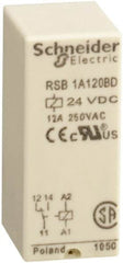 Schneider Electric - 3,000 VA Power Rating, Electromechanical Plug-in General Purpose Relay - 12 Amp at 250 VAC & 12 Amp at 28 VDC, 1CO, 24 VDC - A1 Tooling