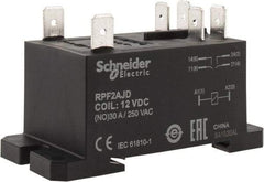 Schneider Electric - 7,500 VA Power Rating, Electromechanical Plug-in General Purpose Relay - 20 Amp at 28 VDC, 25 at 28 VDC, 30 at 250/277 VAC, 2NO, 12 VDC - A1 Tooling