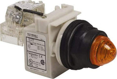 Schneider Electric - 120 V Amber Lens LED Pilot Light - Round Lens, Screw Clamp Connector, 54mm OAL x 42mm Wide, Vibration Resistant - A1 Tooling