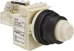 Schneider Electric - 110 VAC at 50/60 Hz via Transformer, 120 VAC at 50/60 Hz via Transformer White Lens Press-to-Test Indicating Light - Round Lens, Screw Clamp Connector, Corrosion Resistant, Dust Resistant, Oil Resistant - A1 Tooling