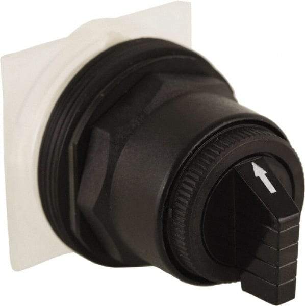 Schneider Electric - 30mm Mount Hole, 3 Position, Knob and Pushbutton Operated, Selector Switch Only - Black, Maintained (MA), without Contact Blocks, Anticorrosive, Weatherproof, Dust and Oil Resistant - A1 Tooling