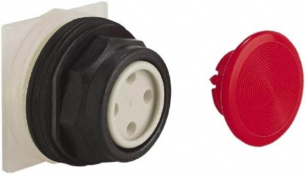 Schneider Electric - 30mm Mount Hole, Extended Straight, Pushbutton Switch Only - Red Pushbutton, Momentary (MO) - A1 Tooling