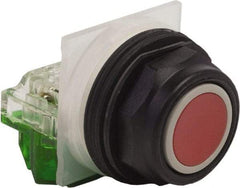 Schneider Electric - 30mm Mount Hole, Extended Straight, Pushbutton Switch with Contact Block - Red Pushbutton, Momentary (MO) - A1 Tooling