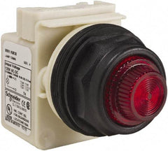 Schneider Electric - 120 V Red Lens Indicating Light - Round Lens, Screw Clamp Connector, Corrosion Resistant, Dust Resistant, Oil Resistant - A1 Tooling