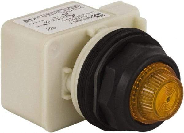 Schneider Electric - 120 V Amber Lens LED Indicating Light - Round Lens, Screw Clamp Connector, Corrosion Resistant, Dust Resistant, Oil Resistant - A1 Tooling