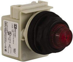 Schneider Electric - 110 VAC at 50/60 Hz via Transformer, 120 VAC at 50/60 Hz via Transformer Red Lens Indicating Light - Round Lens, Screw Clamp Connector, Corrosion Resistant, Dust Resistant, Oil Resistant - A1 Tooling