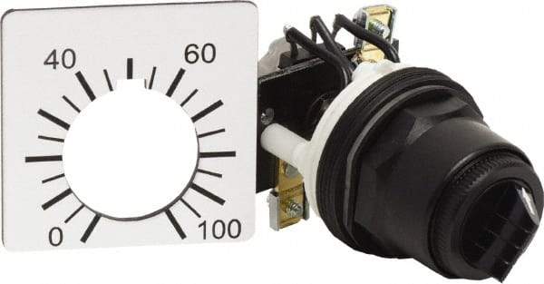 Square D - 2,500 Ohm, 30mm, 300 VAC Potentiometer - 2 Watts, Nonilluminated, Knob Operated, NEMA 4, 13 - A1 Tooling