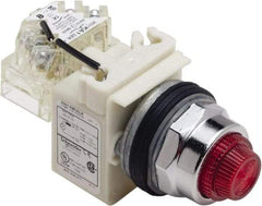 Schneider Electric - 120 V Red Lens LED Press-to-Test Indicating Light - Octagonal Lens, Screw Clamp Connector - A1 Tooling