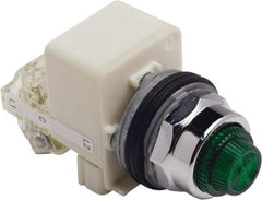 Schneider Electric - 120 V Green Lens LED Press-to-Test Indicating Light - Octagonal Lens, Screw Clamp Connector - A1 Tooling