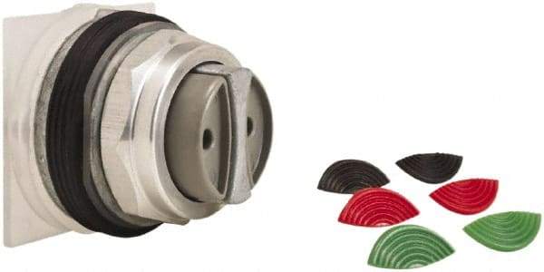 Schneider Electric - 1.18 Inch Mount Hole, Extended Straight, Pushbutton Switch Only - Round, Black, Green and Red Pushbutton, Momentary (MO), Weatherproof, Dust and Oil Resistant - A1 Tooling