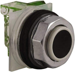 Schneider Electric - 30mm Mount Hole, Extended Straight, Pushbutton Switch with Contact Block - Black Pushbutton, Momentary (MO) - A1 Tooling