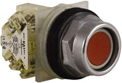 Schneider Electric - 30mm Mount Hole, Extended Straight, Pushbutton Switch with Contact Block - Red Pushbutton, Momentary (MO) - A1 Tooling