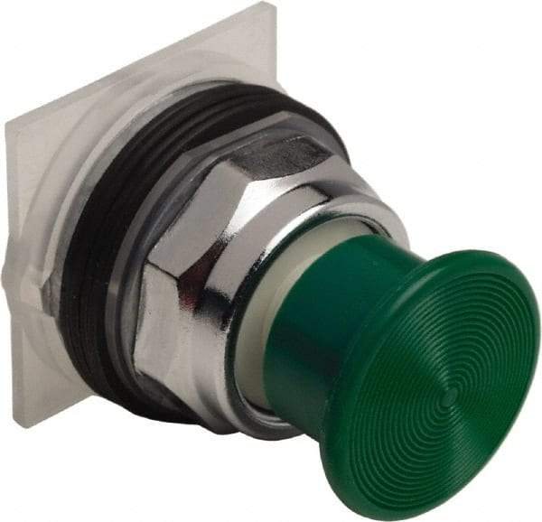 Schneider Electric - 30mm Mount Hole, Extended Straight, Pushbutton Switch Only - Green Pushbutton, Momentary (MO) - A1 Tooling