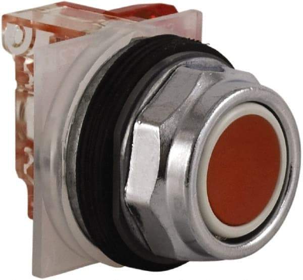 Schneider Electric - 30mm Mount Hole, Extended Straight, Pushbutton Switch with Contact Block - Red Pushbutton, Momentary (MO) - A1 Tooling