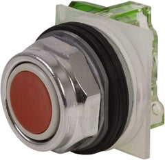 Schneider Electric - 30mm Mount Hole, Extended Straight, Pushbutton Switch with Contact Block - Red Pushbutton, Momentary (MO) - A1 Tooling