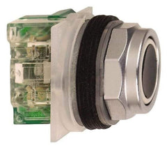 Schneider Electric - 30mm Mount Hole, Flush, Pushbutton Switch with Contact Block - Octagon, Black Pushbutton, Momentary (MO) - A1 Tooling