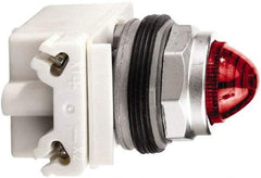 Schneider Electric - 120 V Red Lens LED Pilot Light - Round Lens, Screw Clamp Connector - A1 Tooling