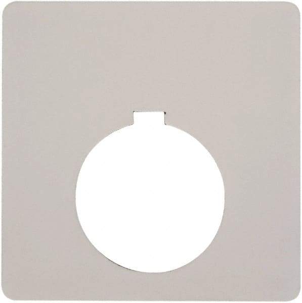 Schneider Electric - Square, Plastic Legend Plate - Blank - White Background, Black Letters, 1.2 Inch Hole Diameter, 2-1/2 Inch Square - A1 Tooling