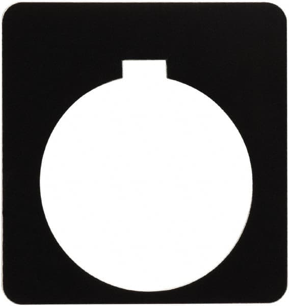 Schneider Electric - Square, Plastic Legend Plate - Blank - Black Background, White Letters, 1.2 Inch Hole Diameter, 1-3/4 Inch Square - A1 Tooling