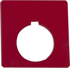 Schneider Electric - Square, Plastic Legend Plate - Blank - Red Background, Black Letters, 1.2 Inch Hole Diameter, 2-1/4 Inch Square - A1 Tooling