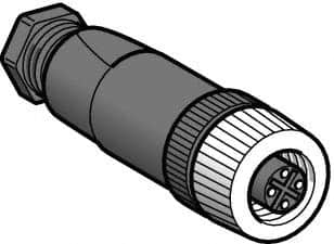 Telemecanique Sensors - 3 Amp, M12 4 Pin Female Straight Field Attachable Connector Sensor and Receptacle - 125 VAC, 150 VDC, IP67 Ingress Rating - A1 Tooling