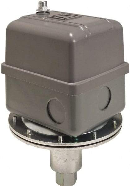 Square D - 1 NEMA Rated, DPST, 20 inHg to 25 inHg, Vacuum Switch Pressure and Level Switch - Adjustable Pressure, 480 VAC, Screw Terminal - A1 Tooling