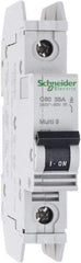 Schneider Electric - 35 Amp, 125 VDC, 240 VAC, 60 VDC, 1 Pole, DIN Rail Mount, Fixed Mount Miniature Circuit Breaker - Thermal Magnetic Trip, Multiple Breaking Capacity Ratings, 73mm Deep x 107mm High x 18mm Wide - A1 Tooling