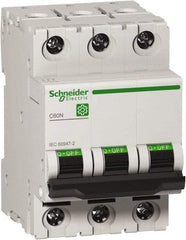 Schneider Electric - 16 Amp, 440 VAC, 3 Pole, DIN Rail Mounted Miniature Circuit Breaker - Magnetic Trip, Multiple Breaking Capacity Ratings, 18-4 AWG, 76mm Deep x 81mm High x 54mm Wide - A1 Tooling