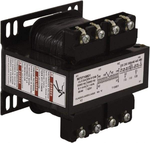 Square D - 1 Phase, 100 VA, Control Transformer - 131°F Temp Rise - A1 Tooling